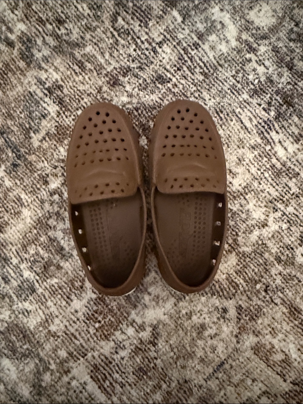 Kids Brown Slip-On Perforated Floafers